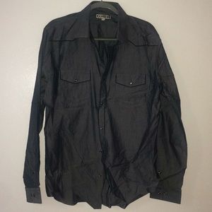 Express button down grey dress shirt xl